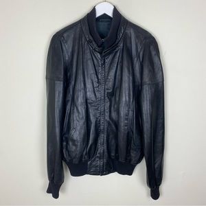 Bally Black Leather Vintage Jacket Men’s Moto Bomber